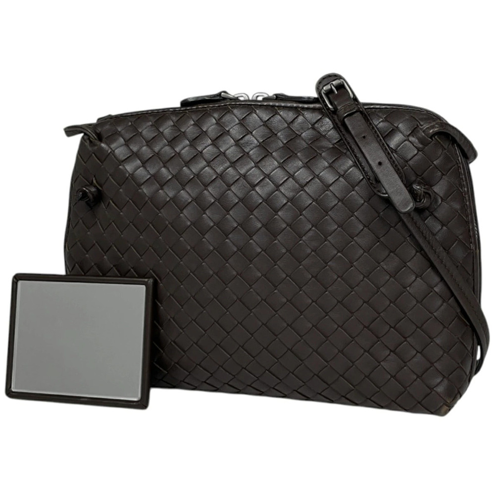 Bottega Veneta shoulder bag Intrecciato leather dark brown